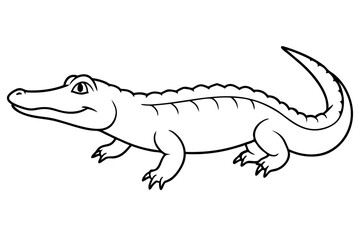 alligator line art silhouette vector illustration