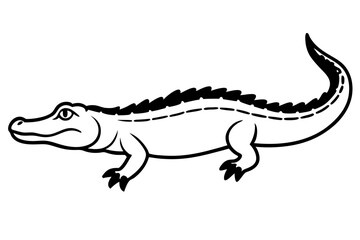 Obraz premium alligator line art silhouette vector illustration
