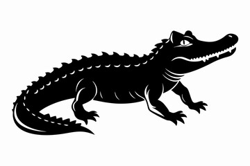 Obraz premium alligator line art silhouette vector illustration