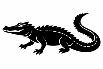 Obraz premium alligator line art silhouette vector illustration