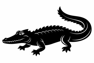 Obraz premium alligator line art silhouette vector illustration