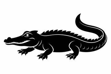 Obraz premium alligator line art silhouette vector illustration