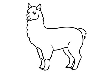alpaca line art silhouette vector illustration