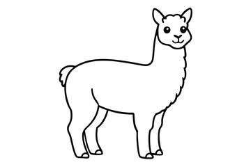 alpaca line art silhouette vector illustration