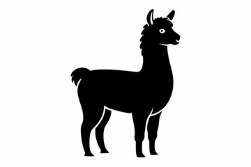 alpaca line art silhouette vector illustration