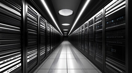 Data base background,Rack inside a site, the rack is located to the right of the format, in the rack you can see the structured wiring, the wiring is organized.