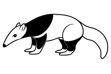 anteater line art silhouette vector illustration
