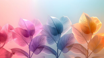 Pastel Leaf Illustration Background