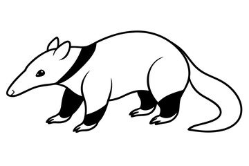 anteater line art silhouette vector illustration