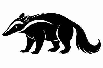 anteater line art silhouette vector illustration