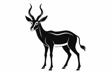 Obraz premium antelope line art silhouette vector illustration