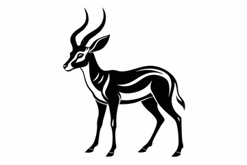 antelope line art silhouette vector illustration