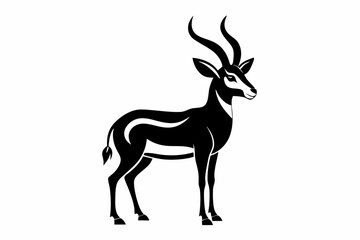 Fototapeta premium antelope line art silhouette vector illustration