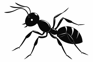 ant line art silhouette vector illustration