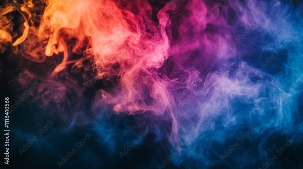 Poster colorful smoke patterns in abstract swirling background design