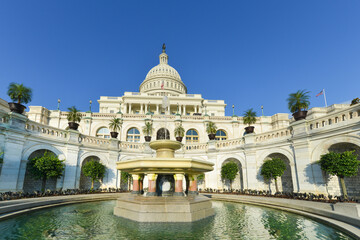Fototapeta premium US Capitol in wide angle view - Washington DC United States