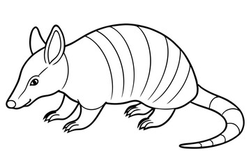 armadillo line art silhouette vector illustration
