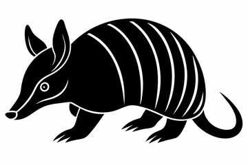 armadillo line art silhouette vector illustration