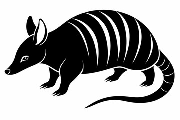 armadillo line art silhouette vector illustration