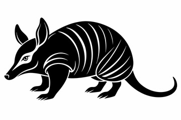 armadillo line art silhouette vector illustration