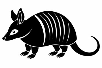 armadillo line art silhouette vector illustration