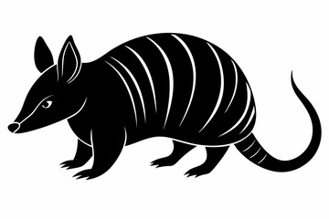 armadillo line art silhouette vector illustration