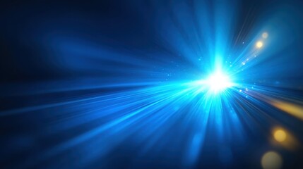 Obraz premium Abstract blue light beams cut through darkness, capturing a high-energy design full of dynamic motion