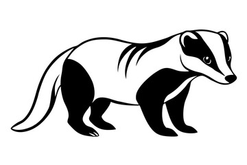 badger line art silhouette vector illustration