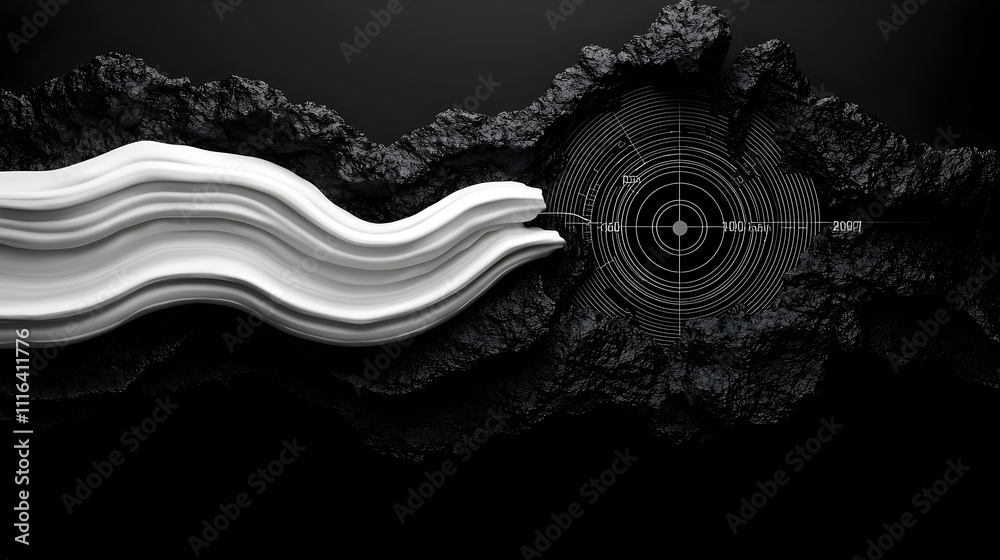 Poster precise seismograph capturing magnitude and timing of multiple geological tremors in high contrast a