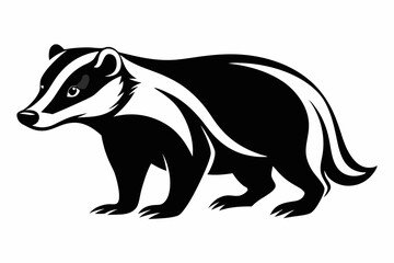 Fototapeta premium badger line art silhouette vector illustration