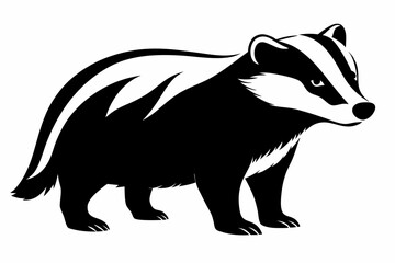 badger line art silhouette vector illustration