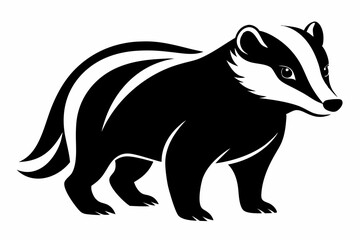 Obraz premium badger line art silhouette vector illustration