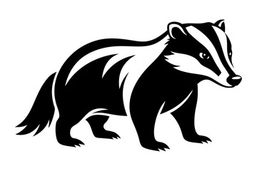 badger line art silhouette vector illustration