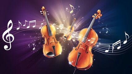 Fototapeta premium abstract depiction of an orchestral symphony with instruments.
