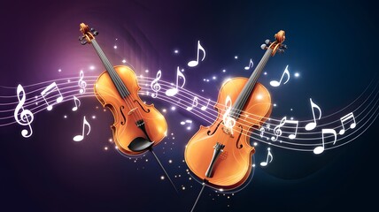 Fototapeta premium abstract depiction of an orchestral symphony with instruments.
