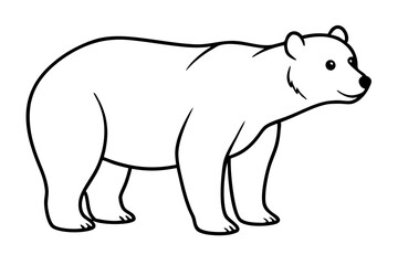 Fototapeta premium bear line art silhouette vector illustration