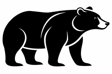 Fototapeta premium bear line art silhouette vector illustration