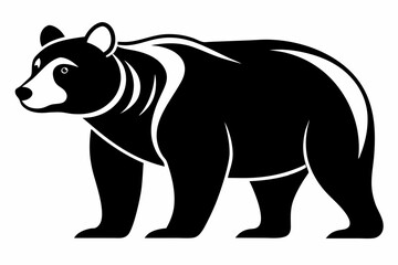 bear line art silhouette vector illustration