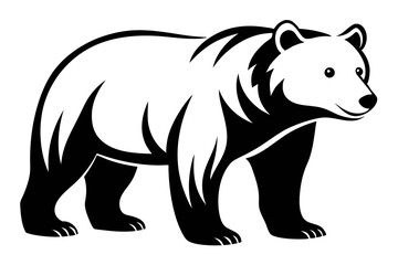 Obraz premium bear line art silhouette vector illustration