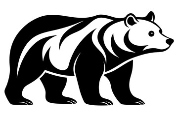 bear line art silhouette vector illustration