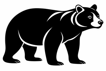 Naklejka premium bear line art silhouette vector illustration