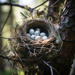 Obraz premium bird nest with eggs