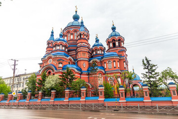 Obraz premium The Kazan (or Kazansky) Temple (or the Temple of the Kazan Icon of the Mother of God). Irkutsk city, Irkutsk region, Russia.