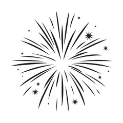 Obraz premium Firework Explosion Silhouette vector illustration