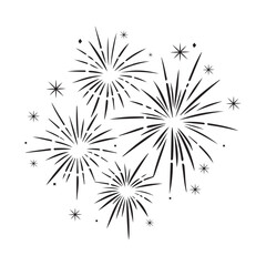 Fototapeta premium Firework Explosion Silhouette vector illustration