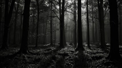 Fototapeta premium magical lights sparkling in mysterious fores 