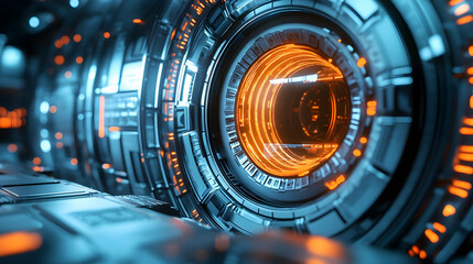Futuristic 3D Illustration:  Abstract Tech Background