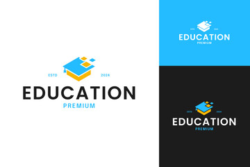 Education data or data academy logo design concept vector template illustration