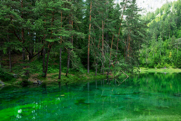 Detail of Green lake in Alps, Austria