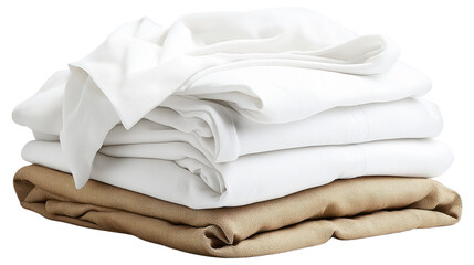 Stacked white and beige folded fabrics